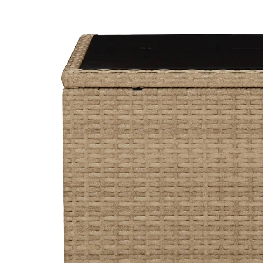 Ensemble à manger de jardin et coussins 3 pcs Beige poly rotin - 4