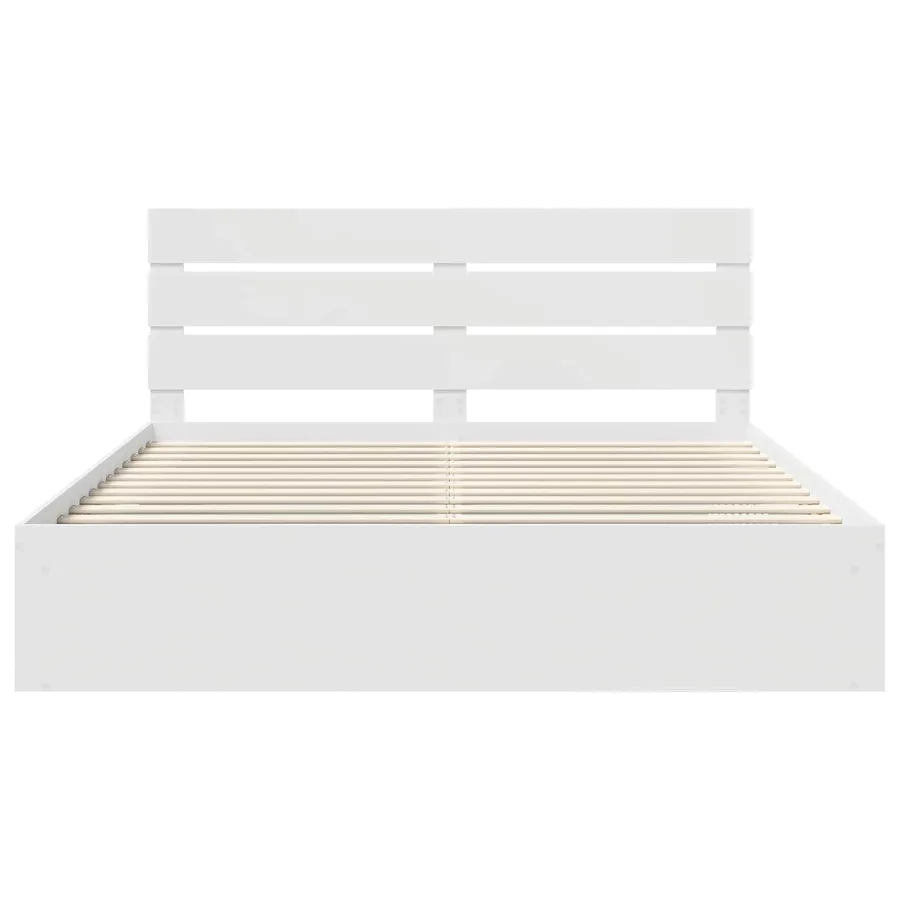 Cadre de lit Blanc 180 x 200 cm Bois de pin massif - 7