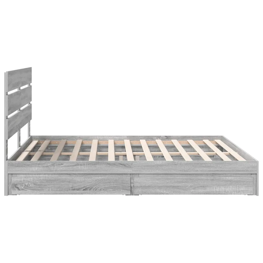 Lit de Rangement Gris Sonoma 180 x 200 cm Bois d'ingénierie - 9