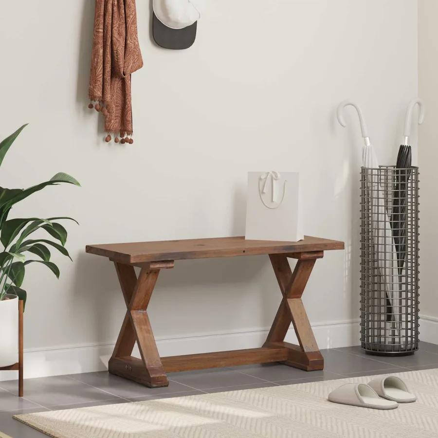 banc Naturel 85 x 35 x 46 cm Bois massif de récupération