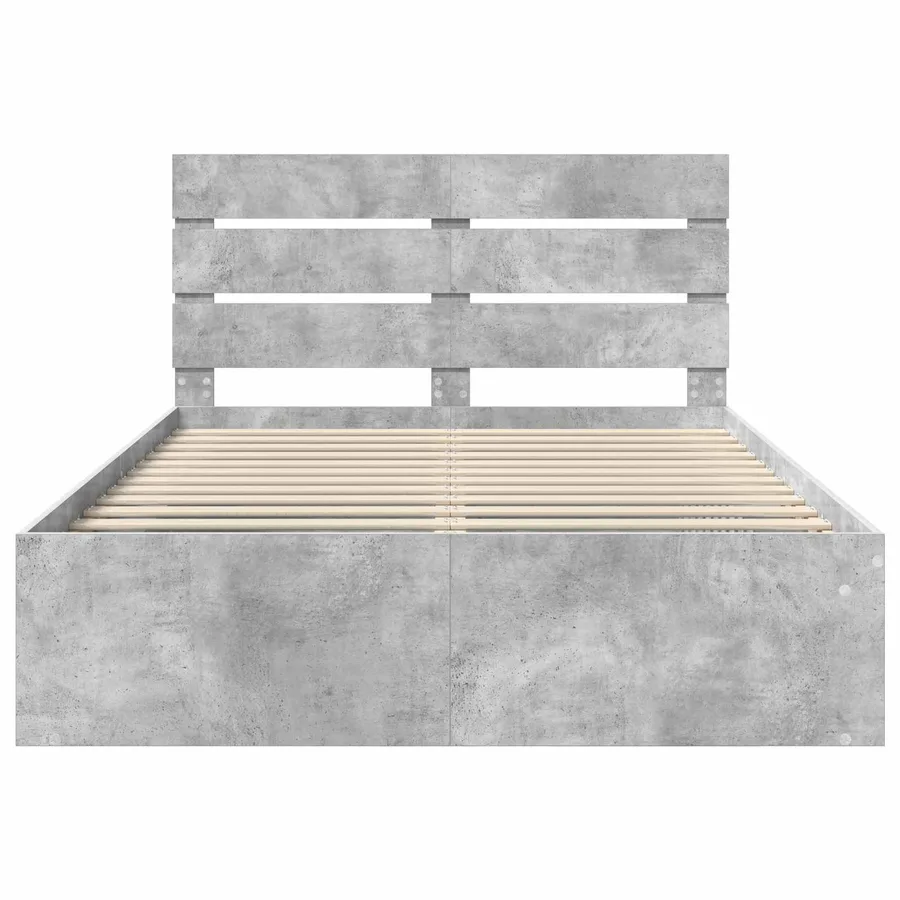 Cadre de lit Gris Béton 150 x 200 cm Bois de pin massif - 7