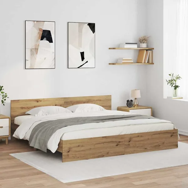Cadre de lit Chêne artisanal 180 x 200 cm Bois d'ingénierie