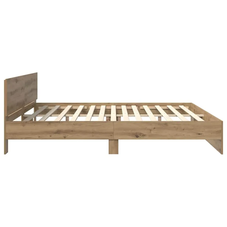 Cadre de lit Chêne artisanal 180 x 200 cm Bois d'ingénierie - 7