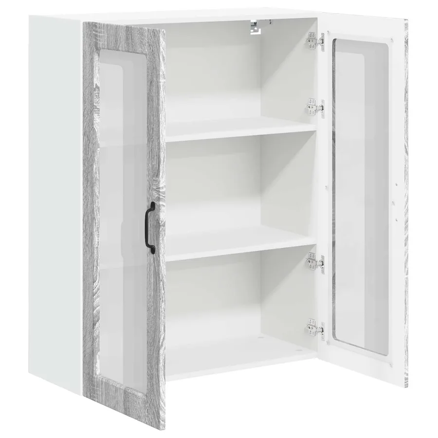 Cabinet en verre mural LUCCA Sonoma gris 80 x 31 x 100 cm - 5