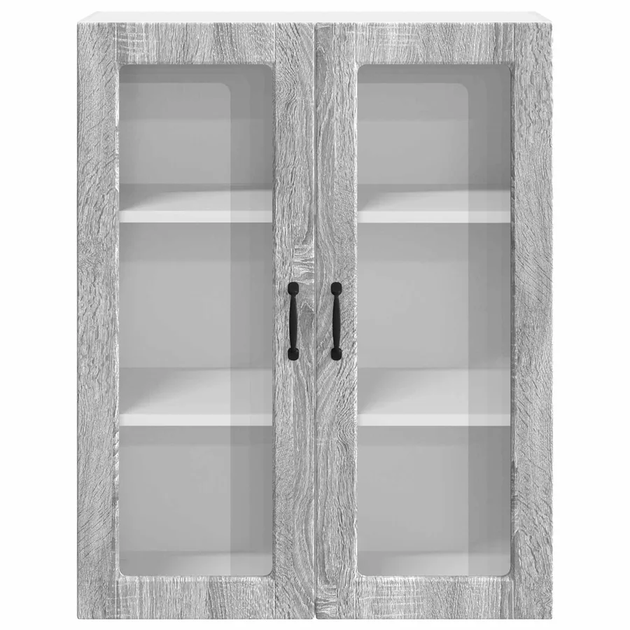 Cabinet en verre mural LUCCA Sonoma gris 80 x 31 x 100 cm - 6