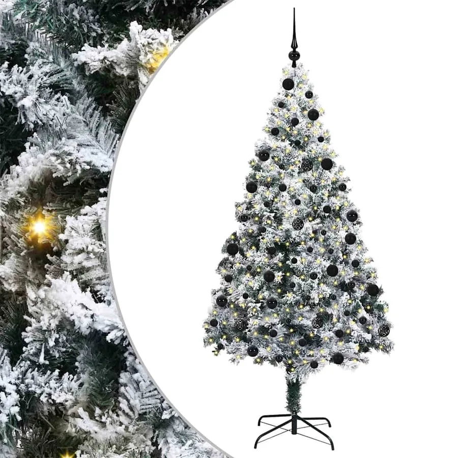 Sapin de Noël artificiel Blanc 210 cm PVC, Acier et Plastique - 2