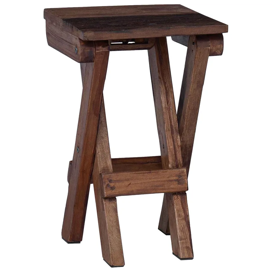 Tabouret Naturel 30 x 30 x 48 cm Bois massif de récupération - 2