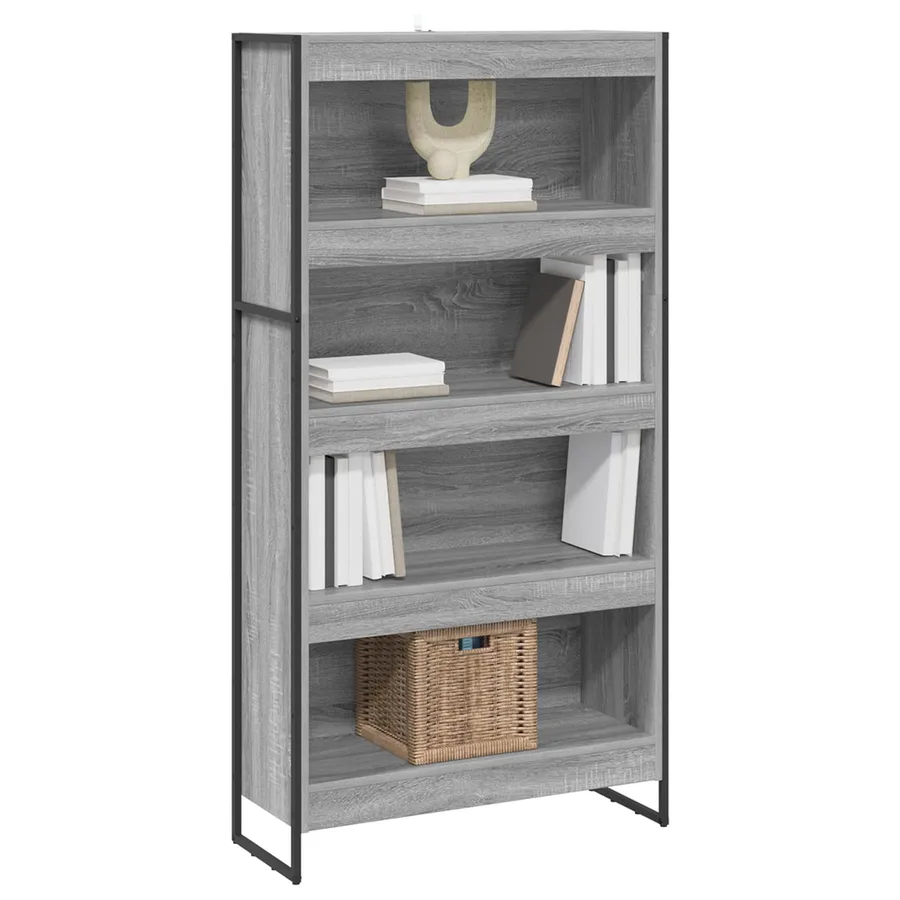 Bibliothèque 80 x 30 x 155 cm Bois d'ingénierie Gris Sonoma - 3
