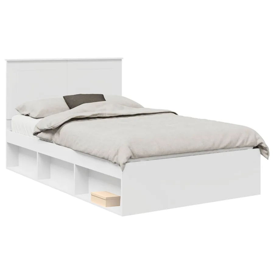 Cadre de lit Blanc 120 x 200 cm Bois de pin massif - 2