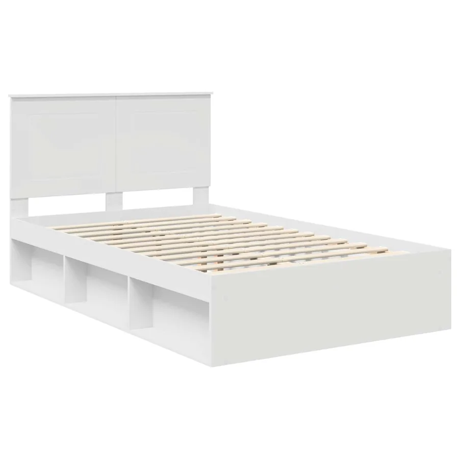 Cadre de lit Blanc 120 x 200 cm Bois de pin massif - 4