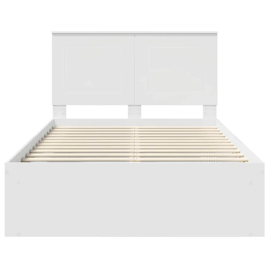Cadre de lit Blanc 120 x 200 cm Bois de pin massif - 7