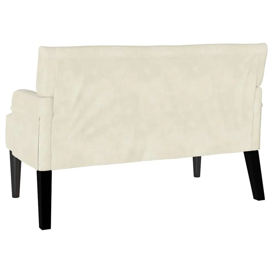 Banc Chesterfield Crème 112 x 65,5 x 75 cm Velours - 6