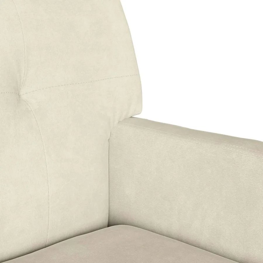 Banc Chesterfield Crème 112 x 65,5 x 75 cm Velours - 7