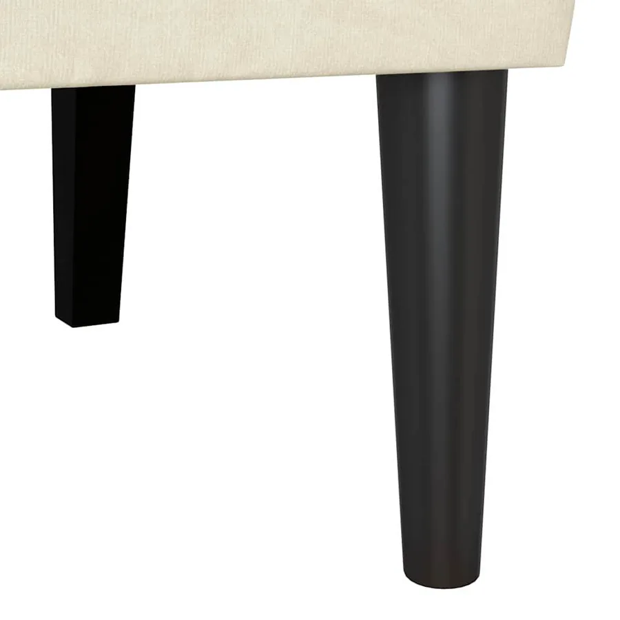 Banc Chesterfield Crème 112 x 65,5 x 75 cm Velours - 9