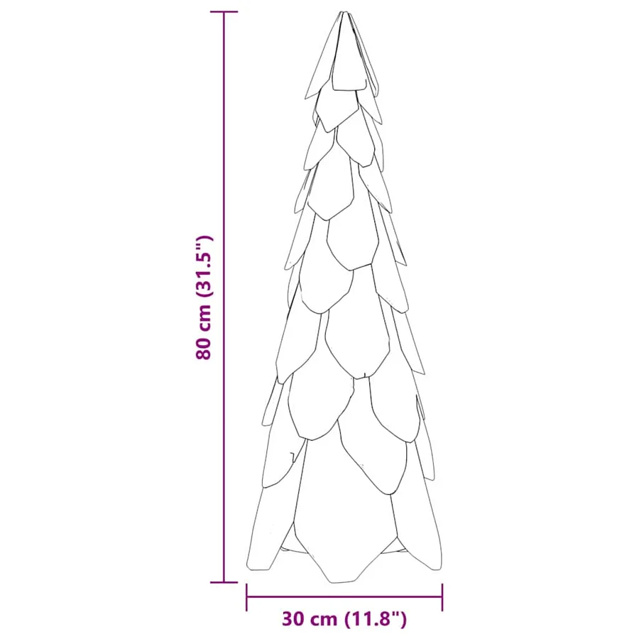Sapin de Noël avec support Marron 80 cm Bois de teck solide - 10