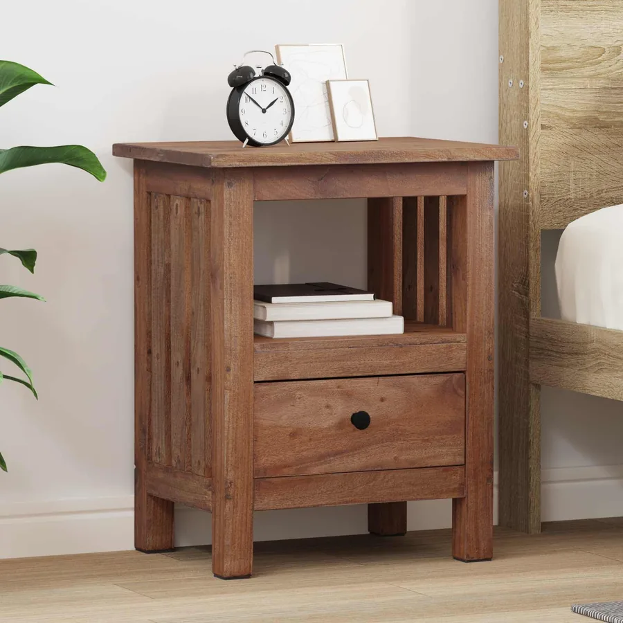 Table de chevet Marron 41 x 30 x 50 cm Bois de Mahogany Massif