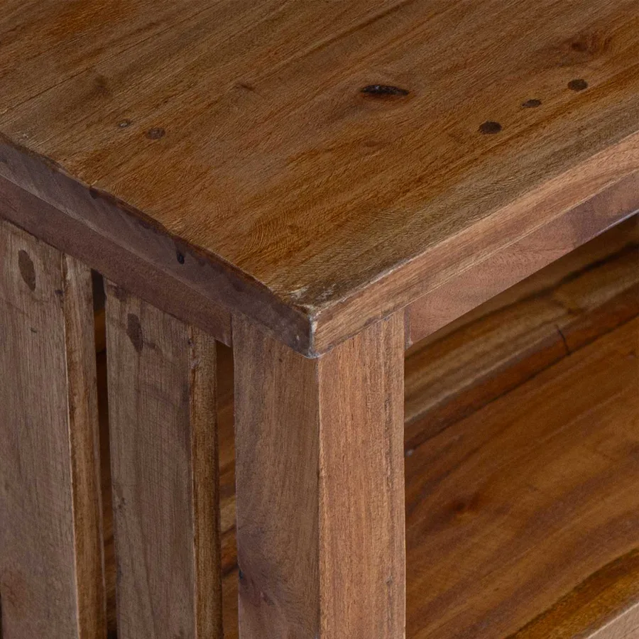 Table de chevet Marron 41 x 30 x 50 cm Bois de Mahogany Massif - 10