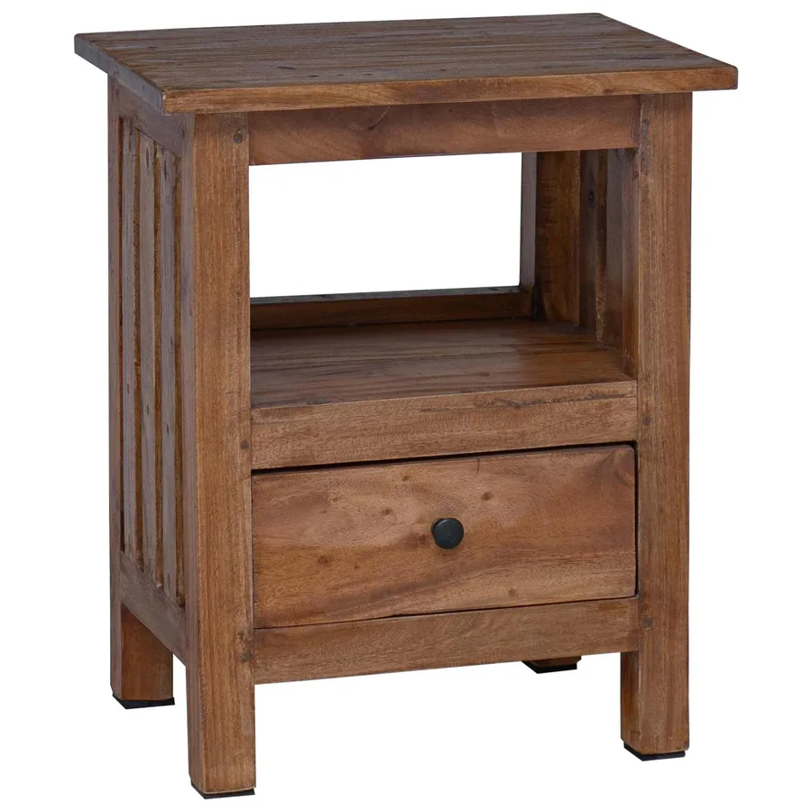 Table de chevet Marron 41 x 30 x 50 cm Bois de Mahogany Massif - 2