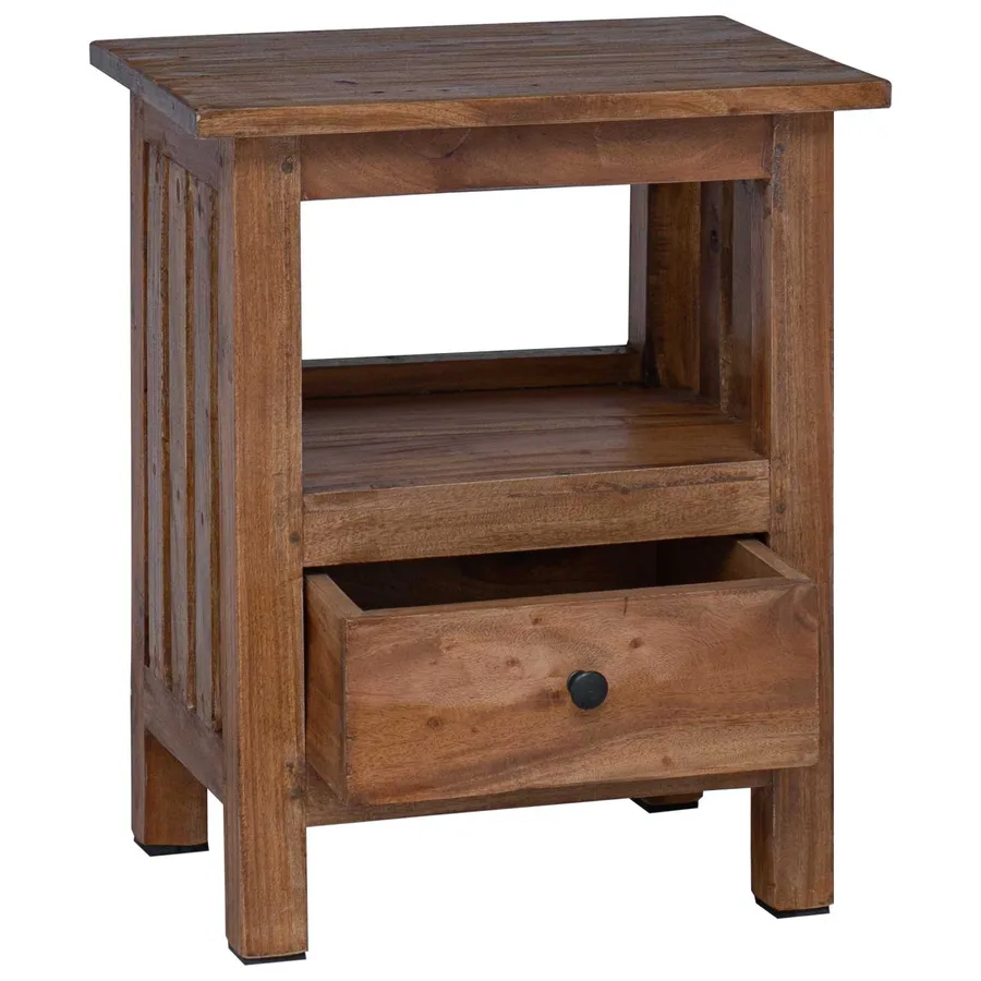 Table de chevet Marron 41 x 30 x 50 cm Bois de Mahogany Massif - 4
