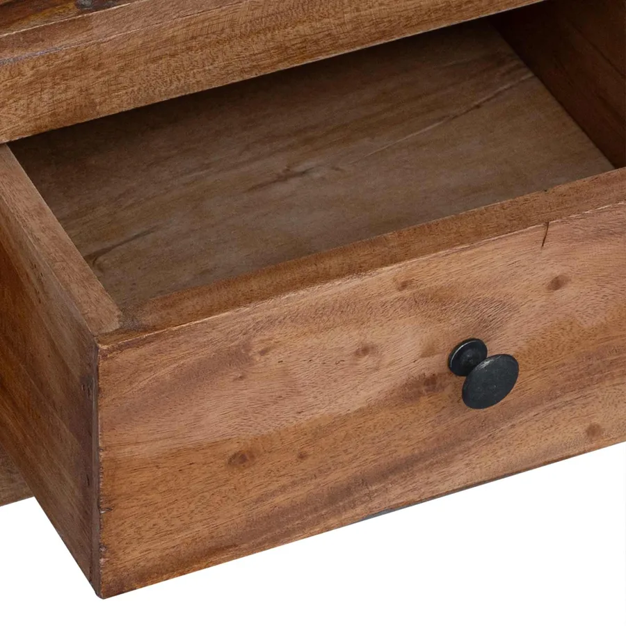 Table de chevet Marron 41 x 30 x 50 cm Bois de Mahogany Massif - 9