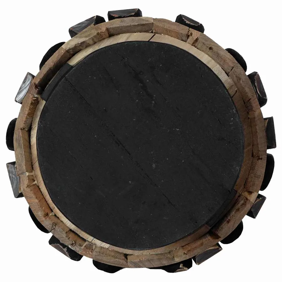 Sapin de Noël avec support Marron 90 cm Bois de teck solide - 9