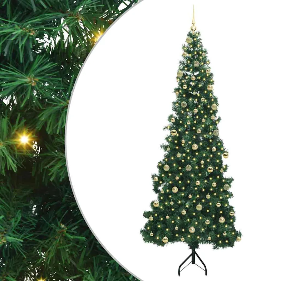 Arbre de Noël artificiel d'angle Vert 240 cm PVC et métal - 2