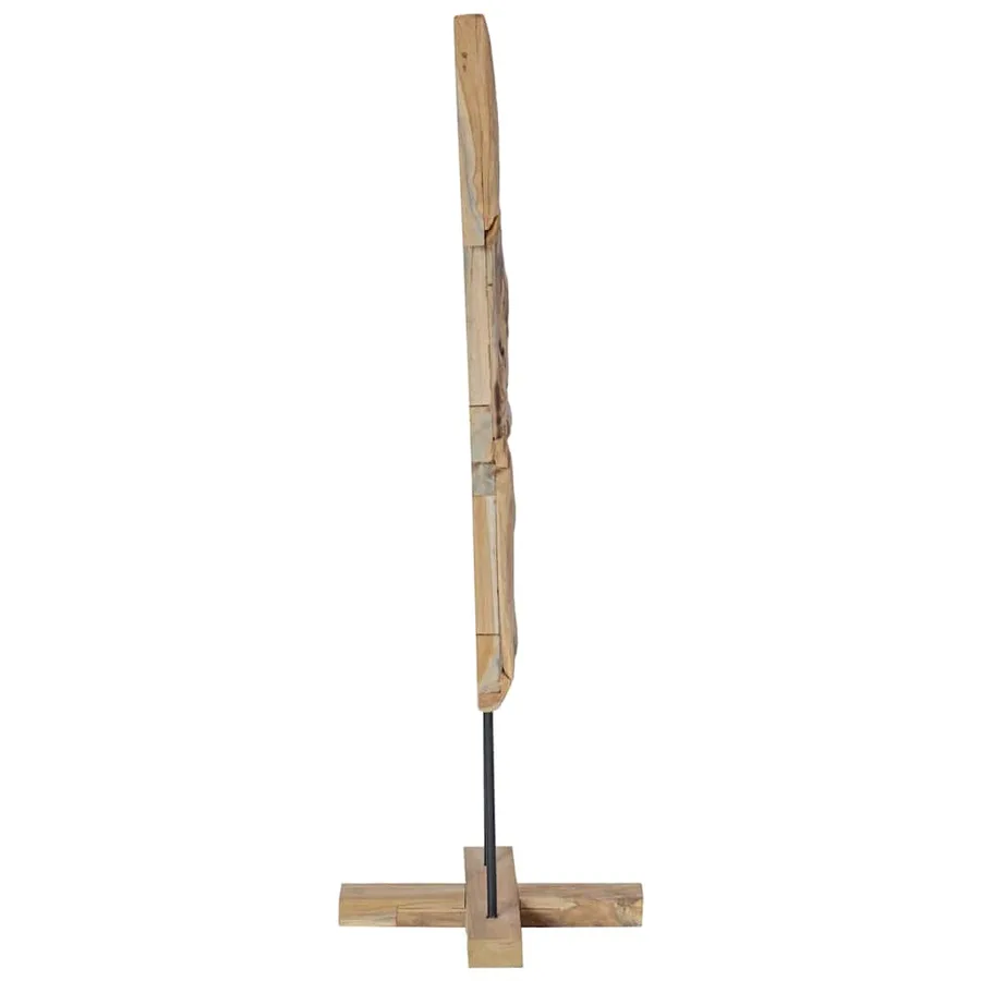 Sapin de Noël avec support Marron 120 cm Bois de teck solide - 5