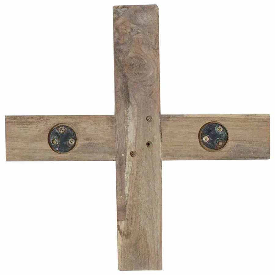 Sapin de Noël avec support Marron 120 cm Bois de teck solide - 8