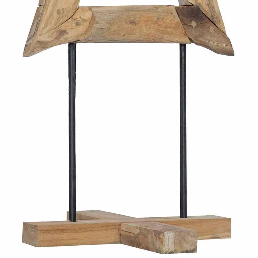 Sapin de Noël avec support Marron 120 cm Bois de teck solide - 9