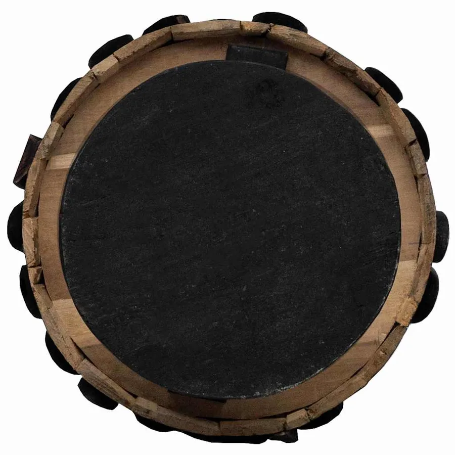 Sapin de Noël avec support Marron 149 cm Bois de teck solide - 10