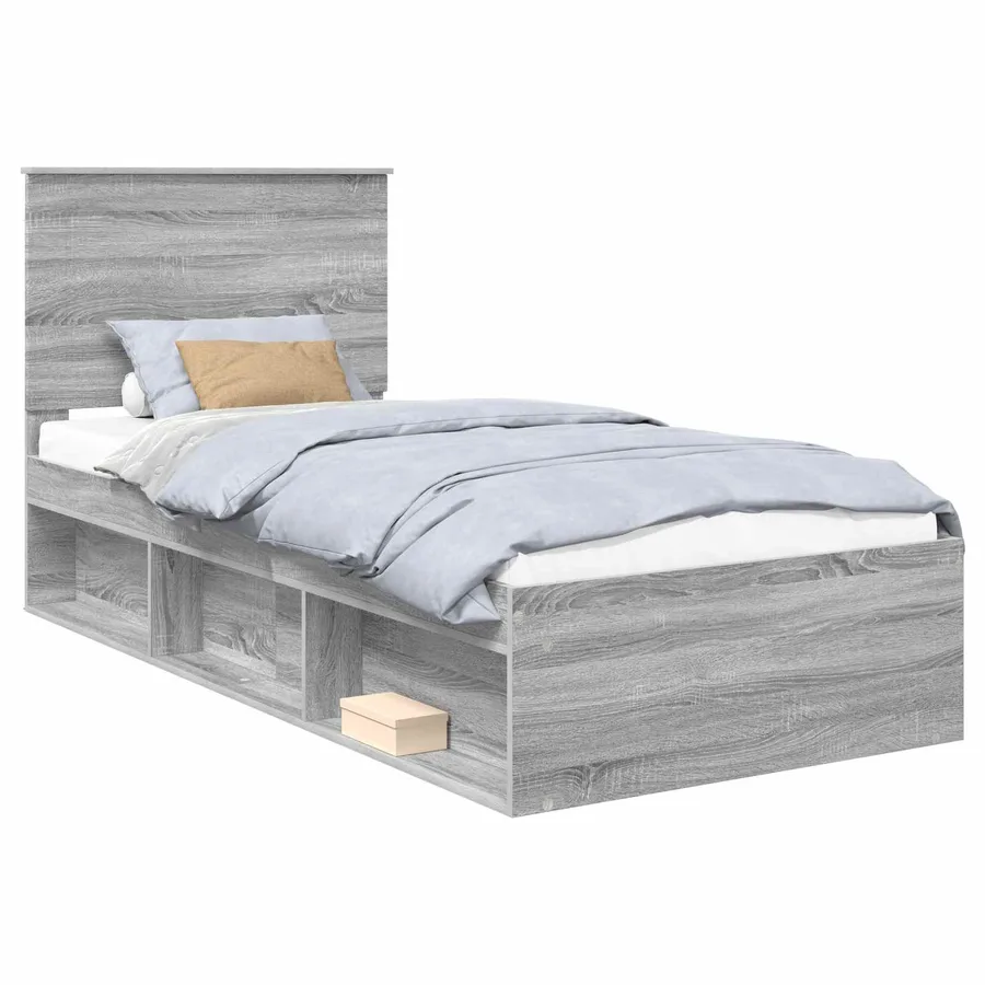Cadre de lit Gris Sonoma 100 x 200 cm Bois de pin massif - 2