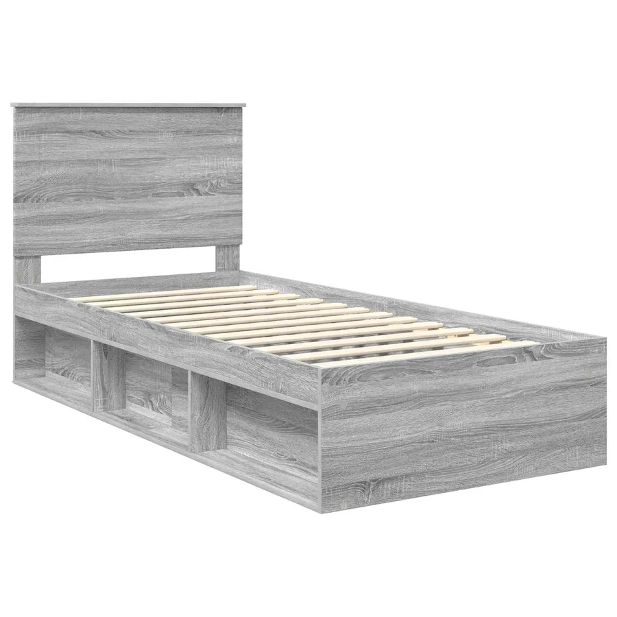 Cadre de lit Gris Sonoma 100 x 200 cm Bois de pin massif - 4