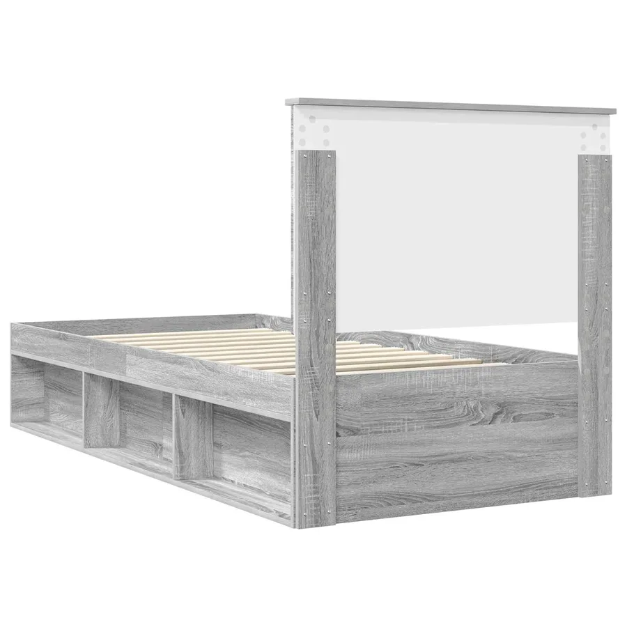 Cadre de lit Gris Sonoma 100 x 200 cm Bois de pin massif - 9