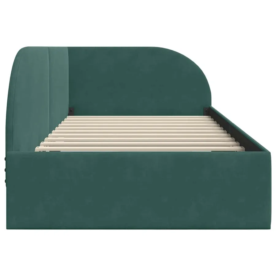 Cadre de lit d'angle Vert foncé 90 cm x 190 cm Velours - 6