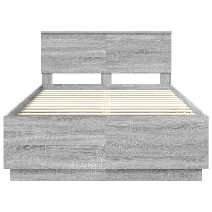 Cadre de lit Sonoma gris 135 x 190 cm Bois d'ingénierie - 7