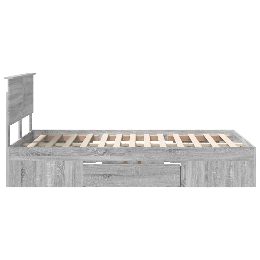 Cadre de lit Gris Sonoma 137 x 203 cm Bois d'ingénierie - 9