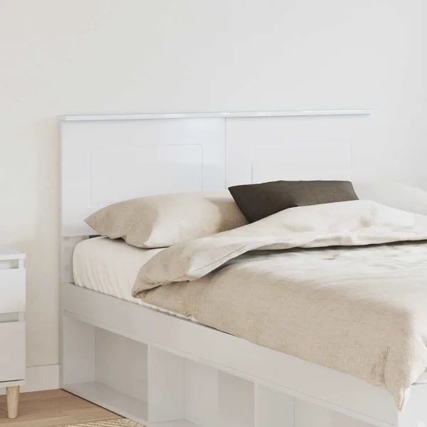Tête de lit Blanc Brillant Bois d'ingénierie