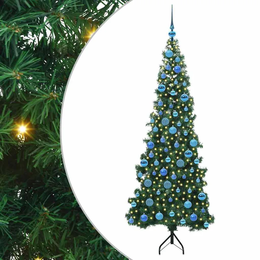 Arbre de Noël artificiel d'angle Vert 180 cm PVC et métal - 2