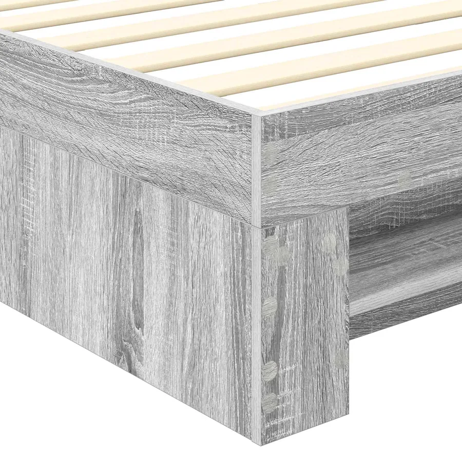 Cadre de lit Gris Sonoma 100 x 200 m Bois d'ingénierie - 11