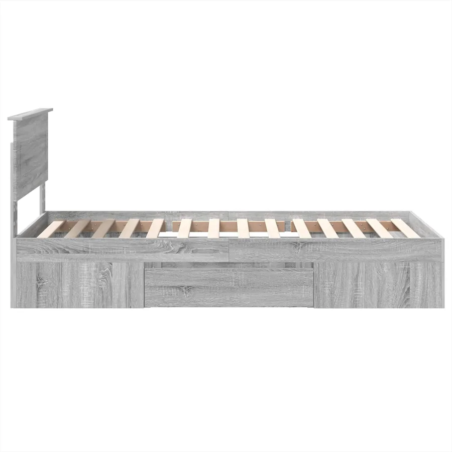 Cadre de lit Gris Sonoma 100 x 200 m Bois d'ingénierie - 9