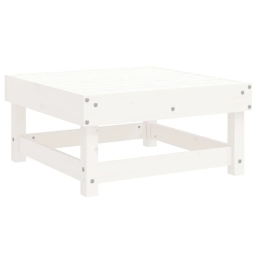Salon de jardin 3 pcs blanc bois massif de pin - 6