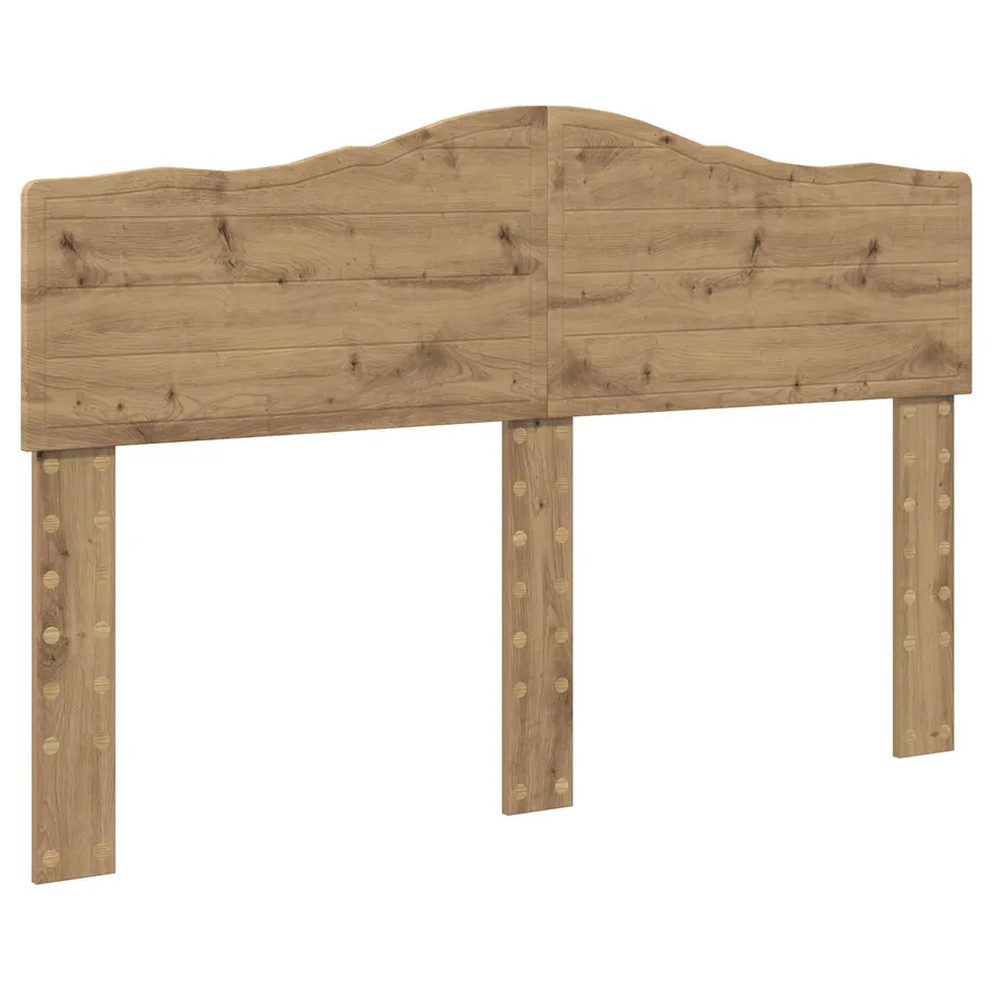 Cadre de lit Chêne artisan 150 x 200 cm Bois de pin massif - 6