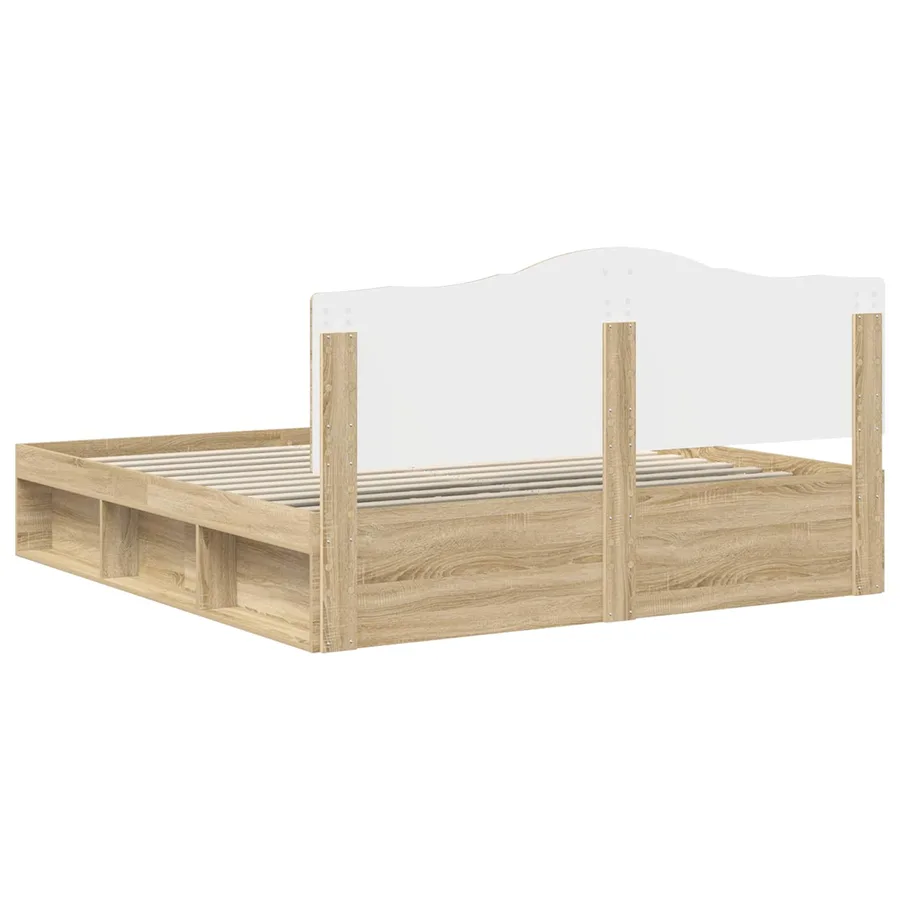Cadre de lit avec tête de lit Sonoma 200 x 200 cm Pin massif - 9