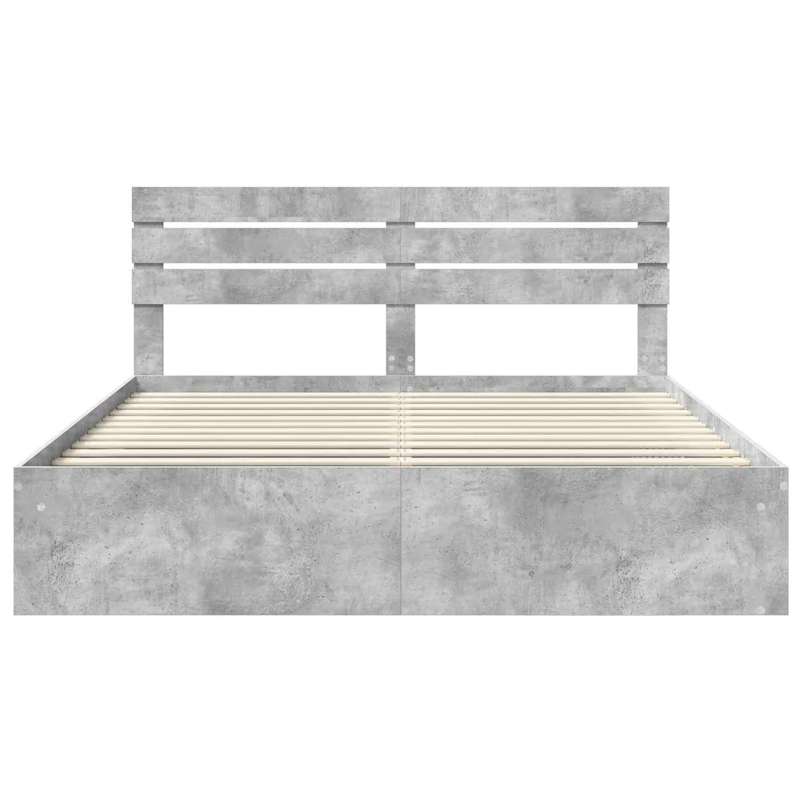 Cadre de lit avec tête de lit Béton 180 x 200 cm Pin massif - 7