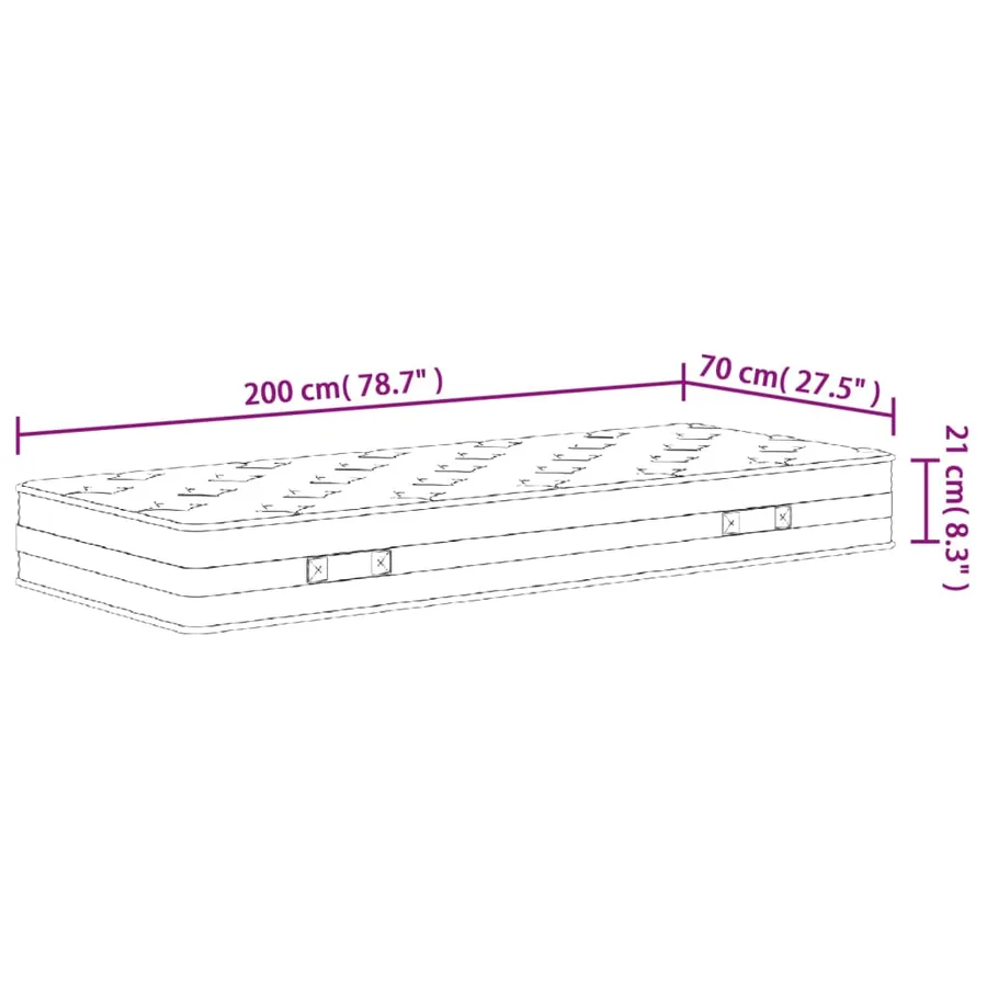 Matelas à ressorts bonnell moyen 70x200 cm - 9