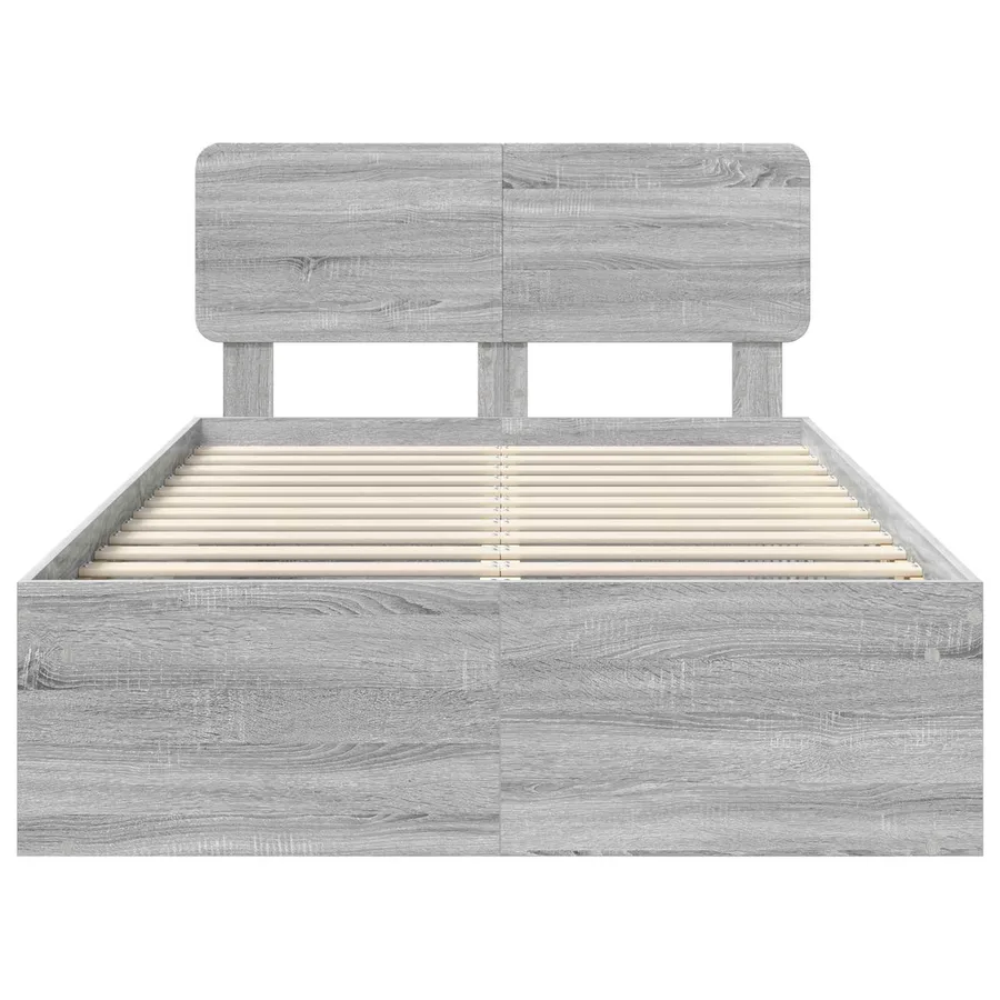 Cadre de lit Gris Sonoma 120 x 190 cm Pin massif - 7