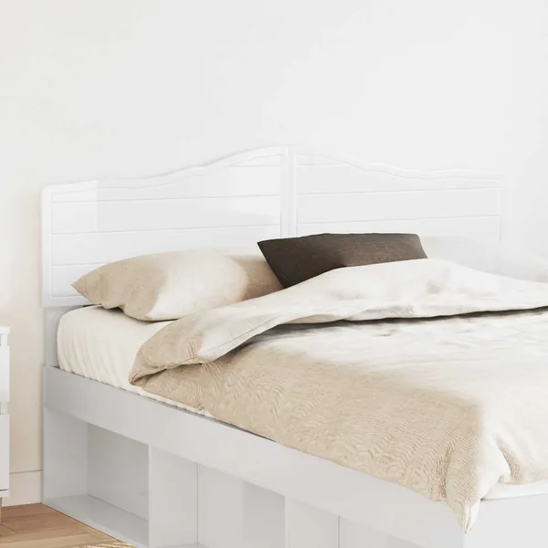 Tête de lit Blanc Brillant Bois d'ingénierie