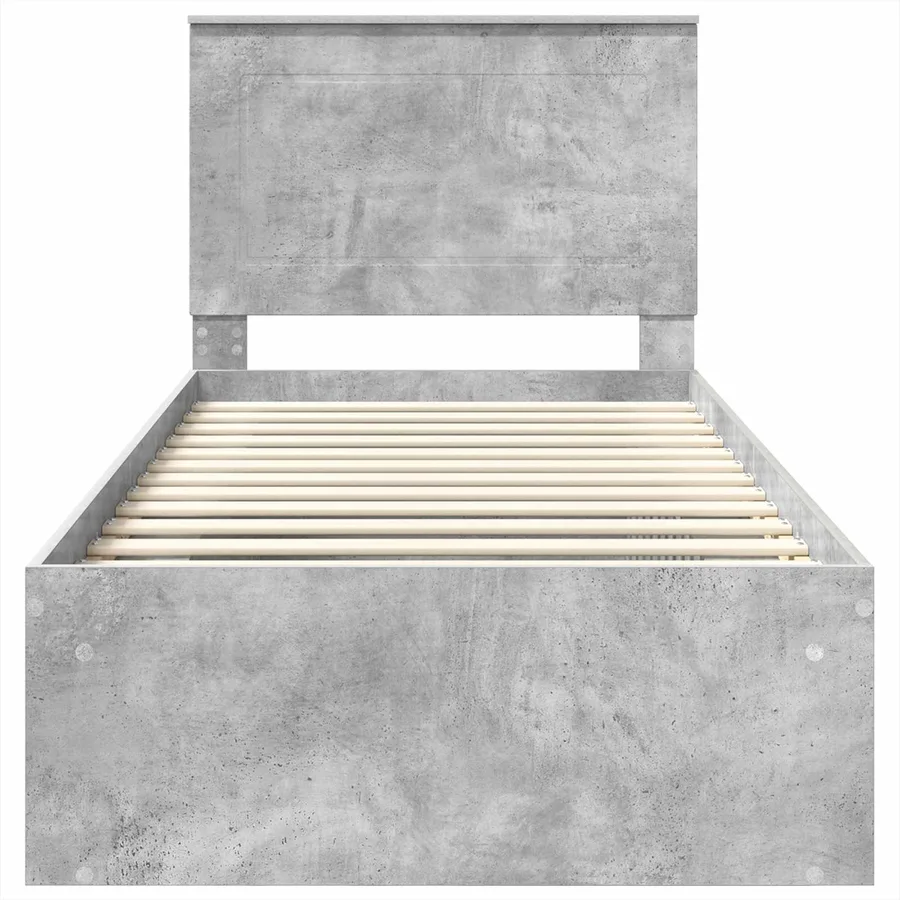 Cadre de lit Béton 90 x 200 cm Bois de pin massif - 7