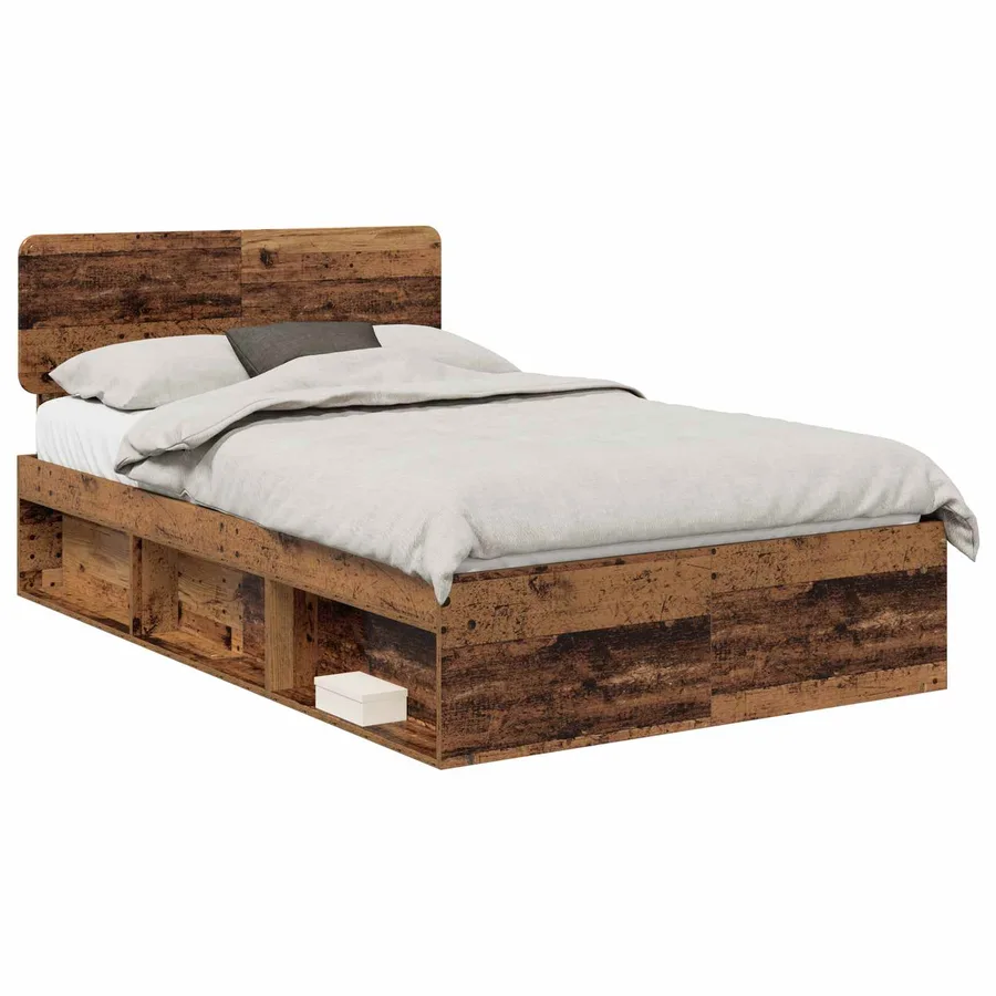 Cadre de lit Bois ancien 120 x 190 cm Pin massif - 2