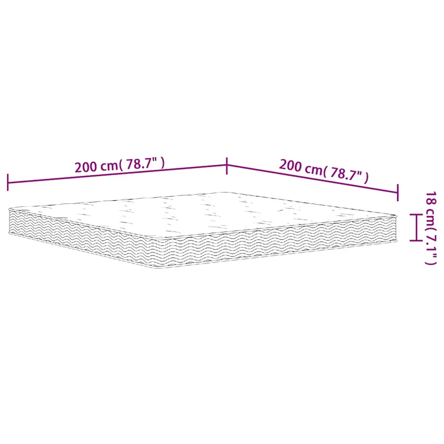 Matelas à ressorts bonnell moyen 200x200 cm - 7